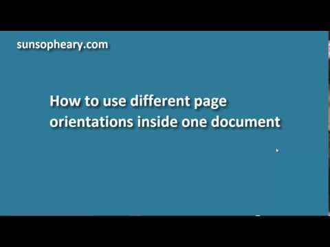 How to use different page orientations inside one document Khmer language
