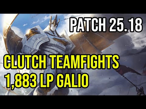 1,883 LP Galio Mid | Master Tier Full Gameplay | Patch 25.18