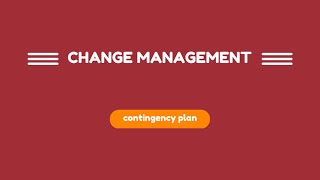 video #26: THE IMPORTANCE OF THE CONTINGENCY PLAN