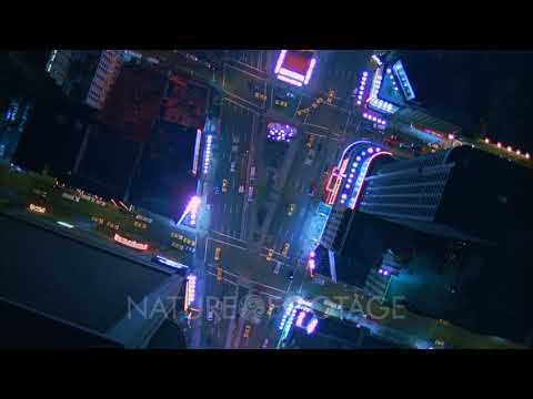 Night Aerial Over New York City Straight Down
