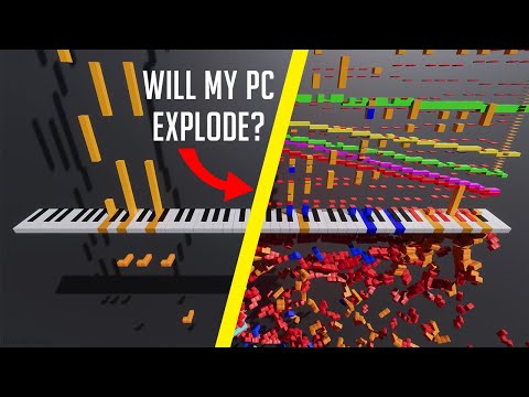 Black MIDI, but every note spawns a physics object... (4k, 60fps, ray traced)