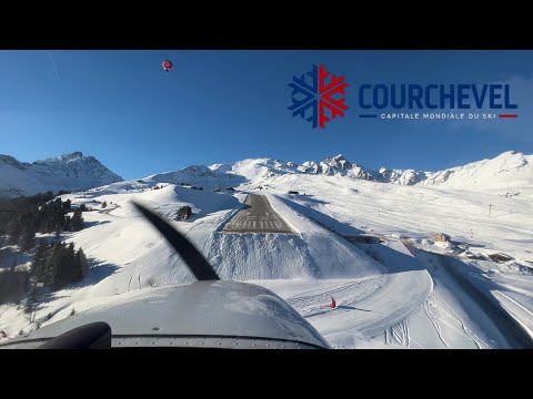 4K - Cockpit view - Landing at Courchevel Airport (LFLJ) 🇫🇷  Cessna 172, Alpine Airlines (3 vallées)