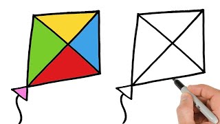 How to Draw a Kite | Super Easy Step-by-Step Tutorial!