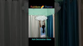 Rainbow theme balloon decoration #kidsbirthdaydecoration