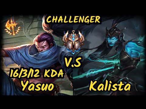 Deft (YASUO) vs KALISTA - 16/3/12 KDA BOTTOM ADC CHALLENGER GAMEPLAY - KR