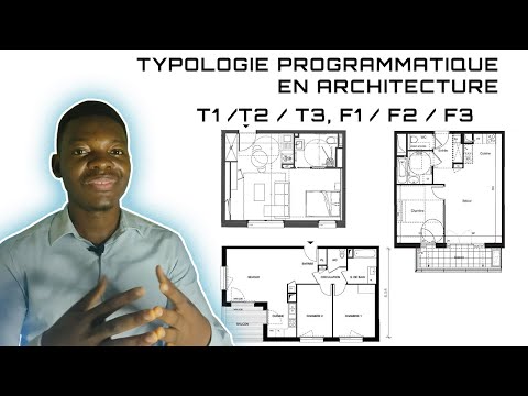 Typologie programmatique Architecturale  (Logements). Différence entre T1, T2, T3 / F1, F2, F3