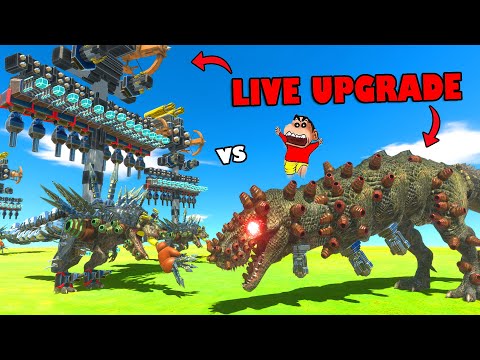 FAN SERIES: Upgrading Live T-REX in Animal Revolt Battle Simulator with SHINCHAN CHOP and FRANKLIN