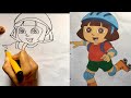 How To Draw Dora The Explorer Character Step By Step Easy Drawing