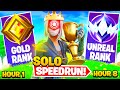 Gold to UNREAL SOLOS SPEEDRUN in 8 Hours (Chapter 5 Fortnite Ranked)