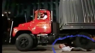 Heavy Truck rides over Teller with Reverse Angle and secret revealed Magic Trick Exposed