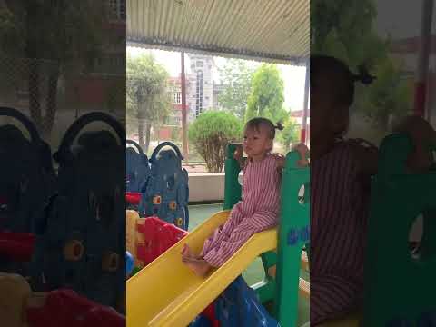 Cute baby enjoying in slide 🛝 #viral #shorts #youtubeshorts #aarorakhadka