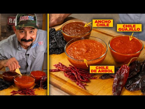 Three DELICIOUS SALSA ROJA Recipes (Chile de ÁRBOL, GUAJILLO & ANCHO) for Mexican Cooking