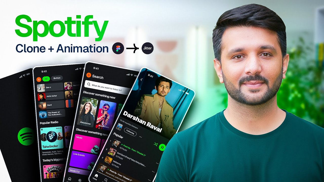 Spotify Clone in Figma + Jitter | UI/UX Design Tutorial (Portfolio Project)