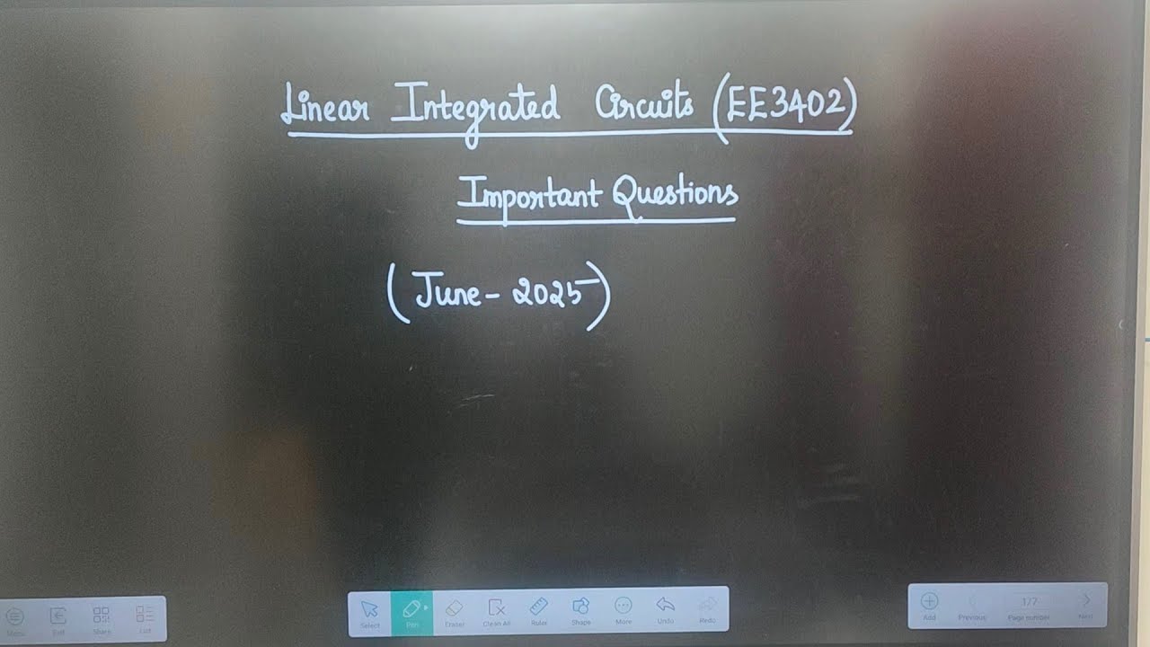 EE3402 Linear Integrated Circuits Important Questions | june 2025 exam