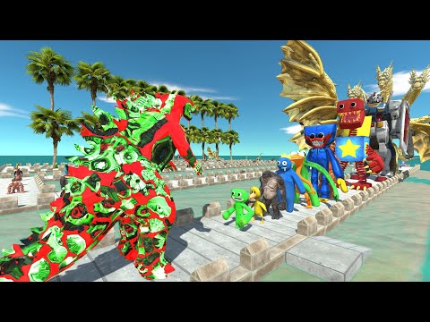 Godzilla Kiryu Green vs Jumbo Josh COCONUT DEATH RUN - Animal Revolt Battle Simulator