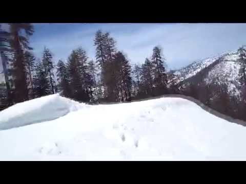 Caleb and Jon snowboarding