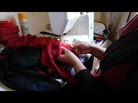 Red and Black Combinations Long Dress