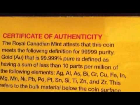 99.999 purist Gold coin