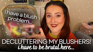 DECLUTTER MY *HUGE* BLUSH COLLECTION! Decluttering My Makeup Drawers Cruelty Free & Affordable!