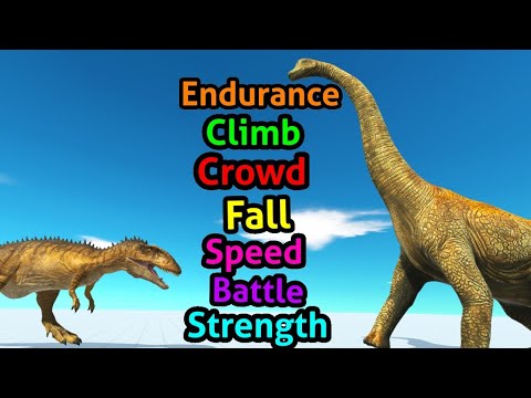Battle ability Carcharodontosaurus vs Brachiosaurus Animal Revolt Battle Simulator
