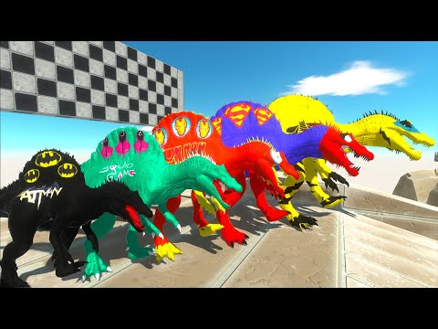 Superman Justice League 5 Spinosaurus Speed Race Death Run Champion - Animal Revolt Battle Simulator