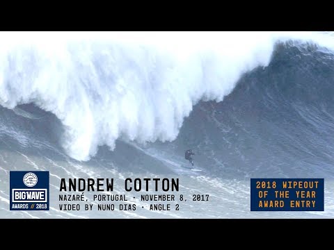 Andrew Cotton at Nazaré 2 - 2018 Wipeout of the Year Award Entry - WSL Big Wave Awards