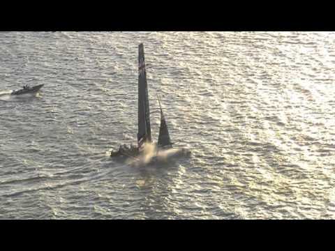 First boats round the Needles 2013  The J.P. Morgan Asset Management Round the Island Race