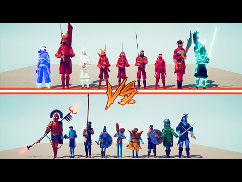 SAMURAI TEAM vs MELEE TEAM - Totally Accurate Battle Simulator | TABS