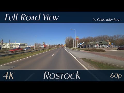 Rostock, Germany: Evershagen, Lütten Klein, Lichtenhagen - An der Stadtautobahn, B103 - 4K Ultra HD