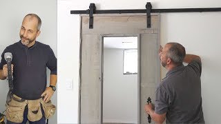 How to Build a Custom Barn Board Door with Mirror