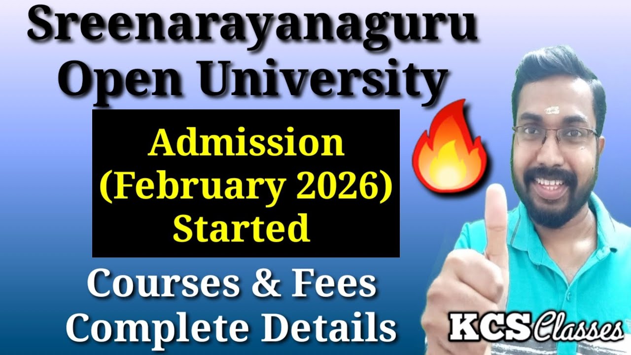 Sreenarayanaguru Open University Admission(2026 February) Started| Courses and Fees Complete Details