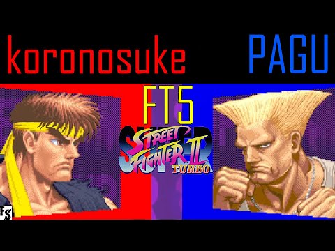 Super Street Fighter 2 Turbo - koronosuke [Ryu] vs PAGU [Guile] (Fightcade FT5)