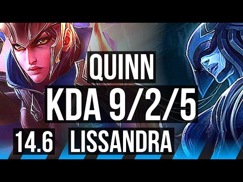 QUINN vs LISSANDRA (MID) | 9/2/5, 400+ games, Dominating | NA Diamond | 14.6