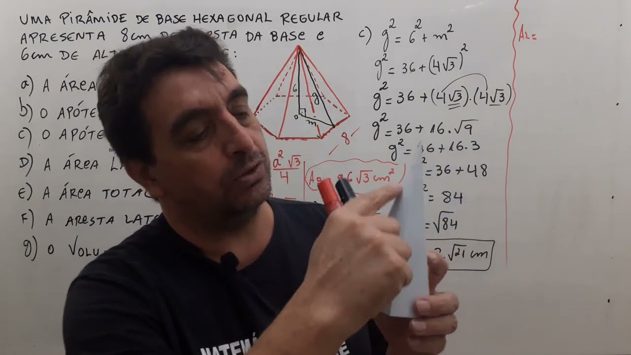 #01 Pirâmide hexagonal regular #matemática #pirâmide