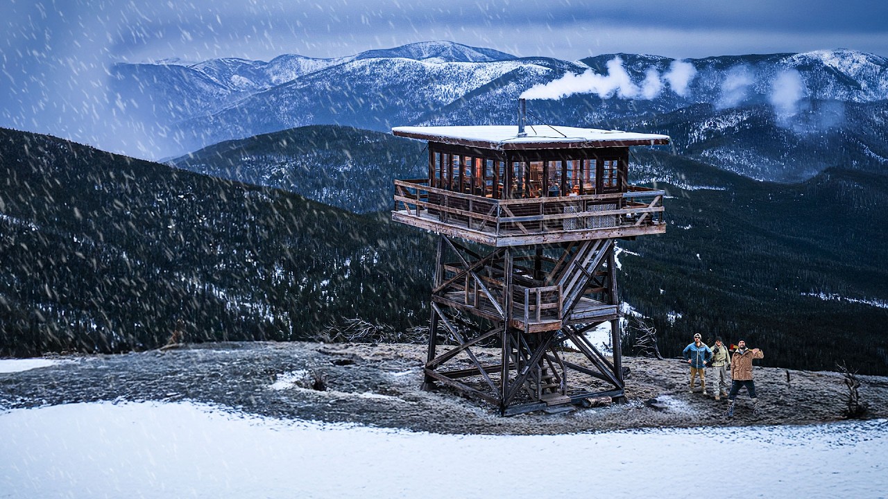 CAUGHT IN A BLIZZARD at a Mountain Top Cabin! Montana, USA