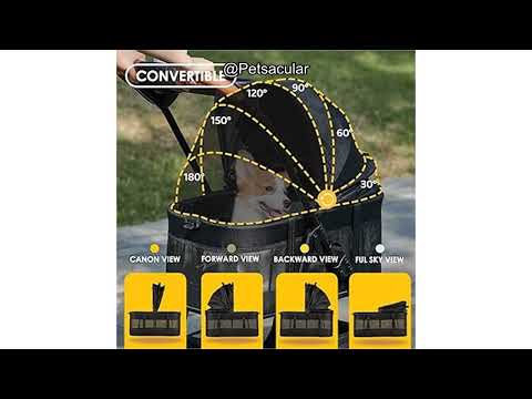 Zoosky 3 in 1 Pet Stroller with Removable Carrier, Folding Stroller for Small/Medium Dogs and Cats, Waterproof, All-Terrain, with Sun Shades, Car Seat video review thumbnail