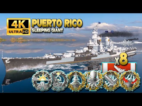 Cruiser Puerto Rico: Nice turnaround on map Sleeping Giant - World of Warships