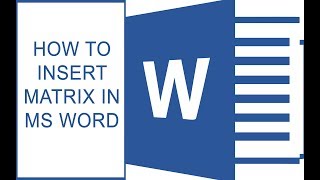How to insert MATRIX in MS WORD