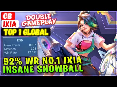 92% Win Rate No.1 Ixia, Insane Snowball Double Gameplay [ Top 1 Global Ixia ] CB - Mobile Legends