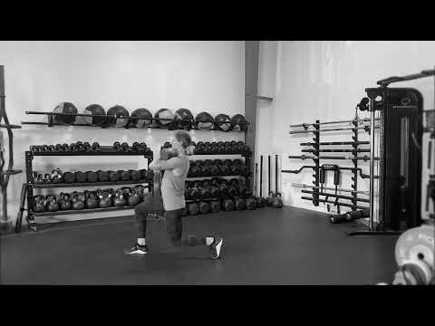 Dual Kettlebell Front Rack Walking Lunges