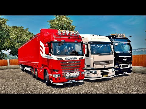 NEW ETS 2 MP Europe Покатушки, Движуха с Лёхай! !188! Scania R730 V8