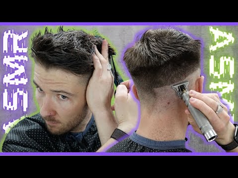 💈Relaxing ASMR💈 London Barber Cuts His Hair Textured Quiff & Skin Fade