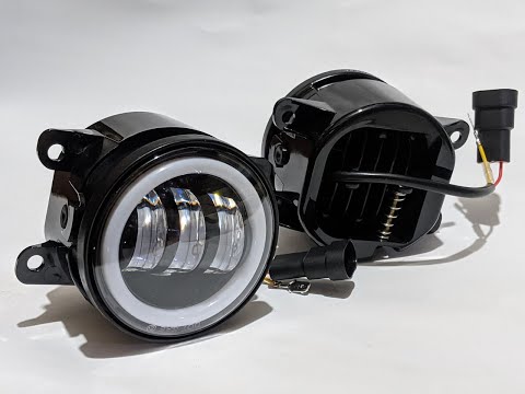 Противотуманные фары LED универсальная 3,5 дюйма 90мм туманка +drl ДХО глазки габарит 60 ватт - фото 1 - id-p2014837178