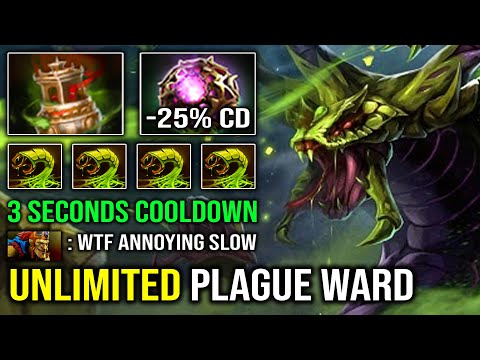 UNLIMITED Plague Ward -3 Seconds CD Annoying Poison Slow DPS with Carry Offlane Venomancer Dota 2