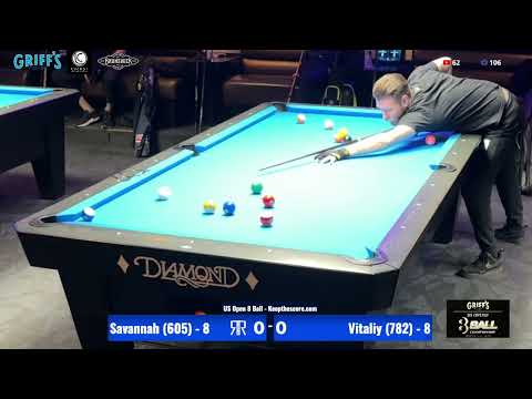 US Open 8 Ball - Savannah Easton vs Vitaliy Patsura