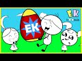 Ryan Emma And Kate Easter Egg Hunt For Giant Eggs EK Doodles Animation For Kids