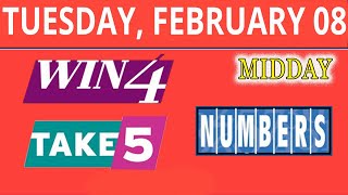 TAKE5 WIN4 NUMBERS MIDDAY Lottery drawing for February 8, 2022