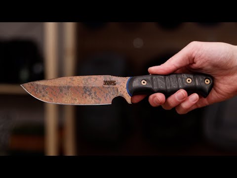 Dawson Knives Big Bear Arizona Copper 3V Two-Tone Carbon Fiber Fixed Blade  Knife For Sale