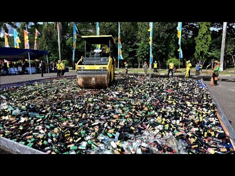 Video Thumbnail: Indonesia steamrolls bootleg alcohol during Ramadan