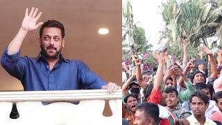 Salman Khan Greets Fans Eid Mubarak from Galaxy Apartment's balcony | EID 2022